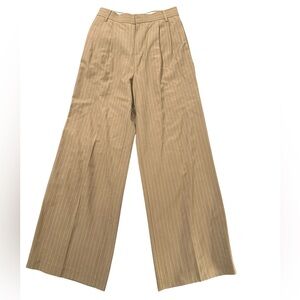 Blu Pepper Beige Pinstripe Wide-Leg Pants